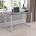 Flash Furniture 48"W Commercial-Grade Industrial Office Computer Desk, Rustic Gray/White