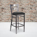 Flash Furniture Metal/Vinyl Restaurant Barstool With X Back, Black/Clear Coated