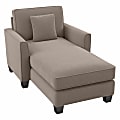 Bush® Furniture Flare Microsuede Fabric Chaise Lounge With Arms, Tan, Standard Delivery 1 thumbnail image