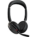 Jabra Evolve2 65 Flex MS Stereo - Headset - on-ear - Bluetooth - wireless - active noise canceling - USB-A - black - Certified for Microsoft Teams