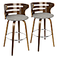 LumiSource Cosini Bar Stools, Gray Seat/Walnut Frame, Set of 2 Stools 1 thumbnail image