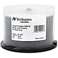 Verbatim Inkjet Printable DVD+R Discs, 4.7GB, 16x, Spindle, White, 50/Pack