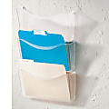 Office Depot® Brand Unbreakable 3-Pocket Letter-Size Wall Files, Clear, Pack Of 3