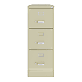 Hirsh Commercial 22"D Vertical 3-Drawer File Cabinet, Putty 1 thumbnail image