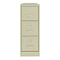 Hirsh Commercial 22"D Vertical 3-Drawer File Cabinet, Putty