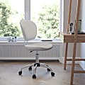 Flash Furniture Mesh Mid-Back Swivel Task Chair, White/Silver