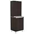 Inval 71"H Coffee Station Cabinet, Espresso/Ambar Gray 1 thumbnail image