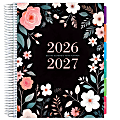 2026-2027 Excello Brands 14-Month Weekly/Monthly Academic Year Deluxe Planner, 8-1/2” x 11", Black Floral Pink, May To June, Total Qty 1 1 thumbnail image