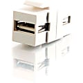C2G Snap-In USB A/A Female Keystone Insert Module - White - 1 x Type A USB Female - 1 x Type A USB Female - White - TAA Compliant 1 thumbnail image