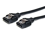 StarTech.com 12in Latching Round SATA Cable - SATA for Hard Drive - 12 - 1 Pack - 1 x Female SATA - 1 x Female SATA - Black 1 thumbnail image