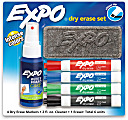 EXPO® Dry-Erase Starter Kit, Low Odor, Chisel-Tip, Assorted Ink Colors, Pack Of 4 Markers