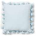 Dormify Lily Chenille Knit Tassel Square Pillow, Sky Blue