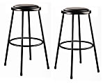 National Public Seating® 6400 Series Padded Stools, Black, Pack Of 2 Stools
