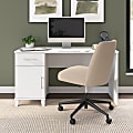 Bush Home Somerset 54"W Office Desk With Drawers, White, Standard Delivery 1 thumbnail image