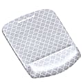 Fellowes® PlushTouch™ Microban® Mouse Pad With FoamFusion™ Wrist Rest,  Lattice Pattern, Gray/White 1 thumbnail image