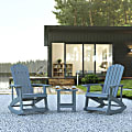 Flash Furniture Savannah All-Weather Poly Resin Wood Adirondack Rocking Chairs With Side Table, 39-1/2”H x 29-1/2”W x 37-3/4”D, Sea Foam 1 thumbnail image