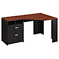 Bush Business Furniture Wheaton 60"W Reversible Corner Desk, Antique Black/Hansen Cherry, Standard Delivery 1 thumbnail image