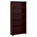 Bush Business Furniture Cabot 67"H 5-Shelf Bookcase, Harvest Cherry, Standard Delivery