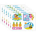 Eureka Jumbo Scented Stickers, Pineapple, 12 Stickers Per Pack, Set Of 6 Packs