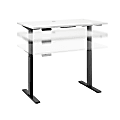 Bush Business Furniture Move 60 Series 48"W x 24"D Height Adjustable Standing Desk, White/Black Base, Premium Installation