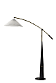 Adesso Leroy Arc Floor Lamp, Adjustable, 87”H, Off-White Shade/Black & Antique Brass Base 1 thumbnail image