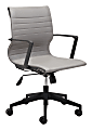 Zuo Modern Stacy Ergonomic Faux Leather Mid-Back Office Chair, Gray