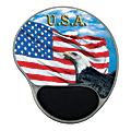 Integrity Mouse Pad With Ergonomic Gel-Filled Wrist Rest, 8.5" x 10", Patriotic USA Pride, Pack Of 6