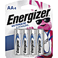 Energizer Ultimate Lithium AA Batteries - For Mouse, LED Light, Laser Level, Stud Finder - AA - 96 / Carton 1 thumbnail image