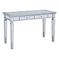 SEI Furniture Glenview Mirrored 2-Drawer 47"W Writing Desk, Matte Silver 1 thumbnail image