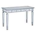 SEI Furniture Glenview Mirrored 2-Drawer 47"W Writing Desk, Matte Silver