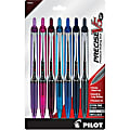 Pilot® PRECISE® V5 RT Premium Rolling Ball Pens, Pack Of 7, Extra Fine Point, 0.5 mm, Assorted Colors