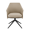 Eurostyle Signa Leatherette Swivel Accent Chair Armchair, Light Taupe/Black