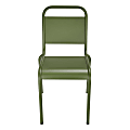 Eurostyle Otis Outdoor Furniture Aluminum Stackable Side Chairs, Dark Green, Set Of 2 Chairs