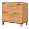 Bush Business Furniture Somerset 29-9/16"W x 21-13/16"D Lateral 2-Drawer File Cabinet, Maple Cross, Standard Delivery