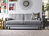 Elle Décor Natalie Mid-Century Modern Sofa, Light Gray/Chestnut 1 thumbnail image