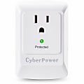 CyberPower CSB100W Essential 1 - Outlet Surge with 900 J - Clamping Voltage 800V, NEMA 5-15P, Wall Tap, EMI/RFI Filtration, White, Lifetime Warranty 1 thumbnail image