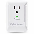 CyberPower CSB100W Essential 1 - Outlet Surge with 900 J - Clamping Voltage 800V, NEMA 5-15P, Wall Tap, EMI/RFI Filtration, White, Lifetime Warranty