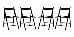 Linon Mitra Folding Chairs, Black, Set Of 4 Chairs 1 thumbnail image