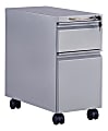 Safco® Mini 22"D Vertical 2-Drawer Mobile Pedestal File Cabinet, Metal, Gray