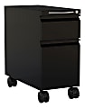 Safco® Mini 22"D Vertical 2-Drawer Mobile Pedestal File Cabinet, Metal, Black 1 thumbnail image
