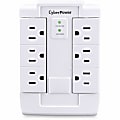 CyberPower CSB600WS Essential 6 - Outlet Surge with 900 J - Clamping Voltage 800V, NEMA 5-15P, Wall Tap, EMI/RFI Filtration, Black, Lifetime Warranty 1 thumbnail image