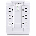 CyberPower CSB600WS Essential 6 - Outlet Surge with 900 J - Clamping Voltage 800V, NEMA 5-15P, Wall Tap, EMI/RFI Filtration, Black, Lifetime Warranty