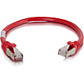 C2G 6in Cat6 Snagless Shielded (STP) Network Patch Cable - Red - Category 6 for Network Device - RJ-45 Male - RJ-45 Male - Shielded - 6in - Red