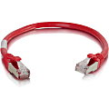 C2G 6in Cat6 Snagless Shielded (STP) Network Patch Cable - Red - Category 6 for Network Device - RJ-45 Male - RJ-45 Male - Shielded - 6in - Red 1 thumbnail image