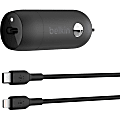 Belkin Boost?Charge™ 30W Fast Car Charger, Compact Design w/USB-C Power Delivery Port, USB-C to Lightning Cable Included, Universal Compatibility 1 thumbnail image