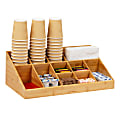 Mind Reader Bali Collection COMORGBM-BRN 6-Compartment 2-Tier Condiment Organizer, 11-3/4"H x 6-3/4"W x 13-109/8"D, Brown