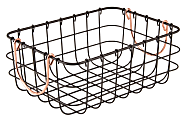 Realspace® Metal Bin With Handles, Small Size, 4" x 7 3/8" x 9 7/8", Black/Copper 1 thumbnail image