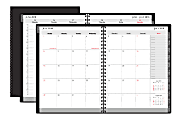Office Depot® Brand Weekly/Monthly Academic Planner, Timed Appointments, 14 Month, 8" x 11", 30% Recycled, Black, July 2018 to August 2019