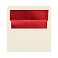 LUX Foil-Lined Invitation Envelopes A4, Peel & Press Closure, Natural/Red, Pack Of 50 1 thumbnail image