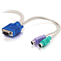 C2G 4ft 3-in-1 HD15 VGA MM + PS/2 MM KVM Cable